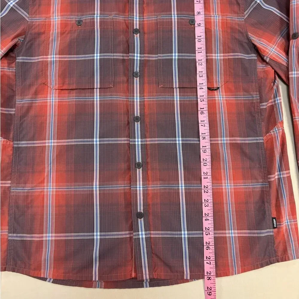REI Men's Red and Black Plaid Long Sleeve Button Down Shirt Size Large - Picture 3 of 6